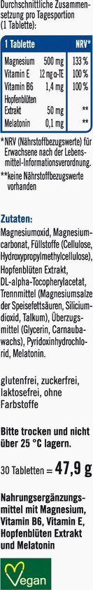 taxofit Magnesium Nacht (30 tabletten), 48,7 g