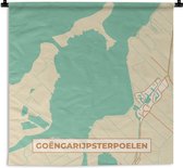 Wandkleed - Wanddoek - Stadskaart - Goëngarijpsterpoelen - Nederland - Kaart - Plattegrond - 90x90 cm - Wandtapijt