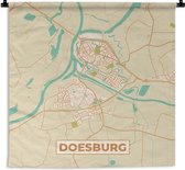 Wandkleed - Wanddoek - Doesburg - Vintage - Kaart - Plattegrond - Stadskaart - 180x180 cm - Wandtapijt