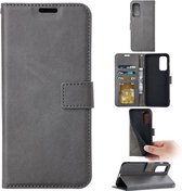 LuxeBass Phone Wallet Bookcase pour Samsung Galaxy A32 4G - Etui Portefeuille pour Cartes Bancaires - Simili Cuir - Support en Siliconen - Fermeture Magnétique - Grijs - bibliothèque - protège livre - book case - book case