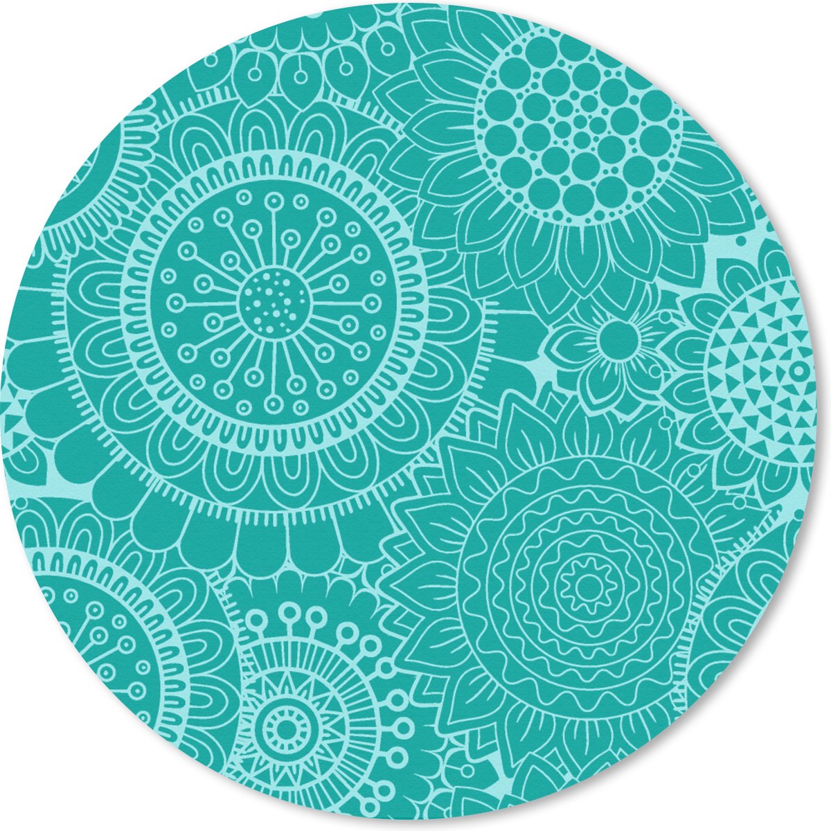 Muismat rond 30x30 cm - Mousepad Patroon - Zonnebloemen - Mandala - Ronde muismatten