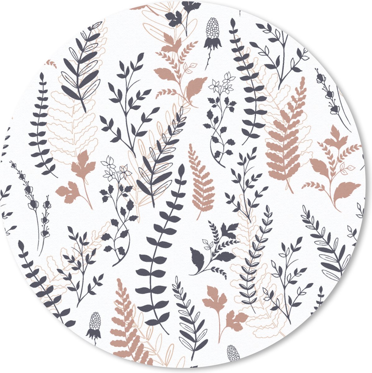 Muismat rond 30x30 cm - Mousepad Bladeren - Bloemen - Design - Ronde muismatten
