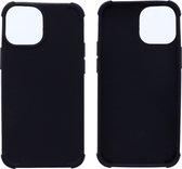 Schokabsorberend Hoesje Geschikt voor: iPhone 12 Anti Shock Silicone - Zwart - ZT Accessoires
