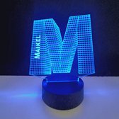Lampe LED 3D - Lettre Prénom - Maikel