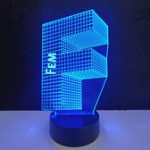 3D LED Lamp - Letter Met Naam - Fem
