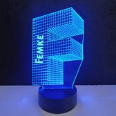 3D LED Lamp - Letter Met Naam - Femke