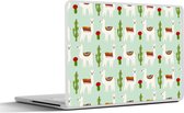 Laptop sticker - 14 inch - Lama - Cactus - Patronen - 32x5x23x5cm - Laptopstickers - Laptop skin - Cover