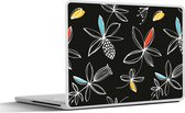 Laptop sticker - 15.6 inch - Bloemen - Line Art - Patronen - 36x27,5cm - Laptopstickers - Laptop skin - Cover