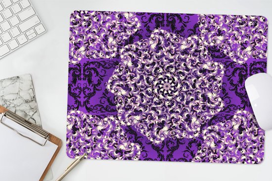 Sous-main 40x30 cm - Tapis de souris Rose - Violet - Motifs - Baroque - Sous-main XL - Protège-sous-main - Tapis de souris Ordinateur