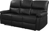 Bol.com Relaxfauteuil relaxstoel verstelbaar bank "Lincoln" - 197 x 89 x 103 cm - 3 zits - Zwart aanbieding