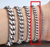 Armband heren zilver kleurig - Roestvrij staal - Armband voor mannen - Zilveren schakelarmband heren - Cadeau voor man - Armband heren staal - Cubaanse schakel armband - Dikte 5mm  - Omtrek 18 cm - Per stuk