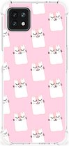 Telefoon Hoesje OPPO A53 5G | A73 5G Back Cover Siliconen Hoesje met transparante rand Sleeping Cats