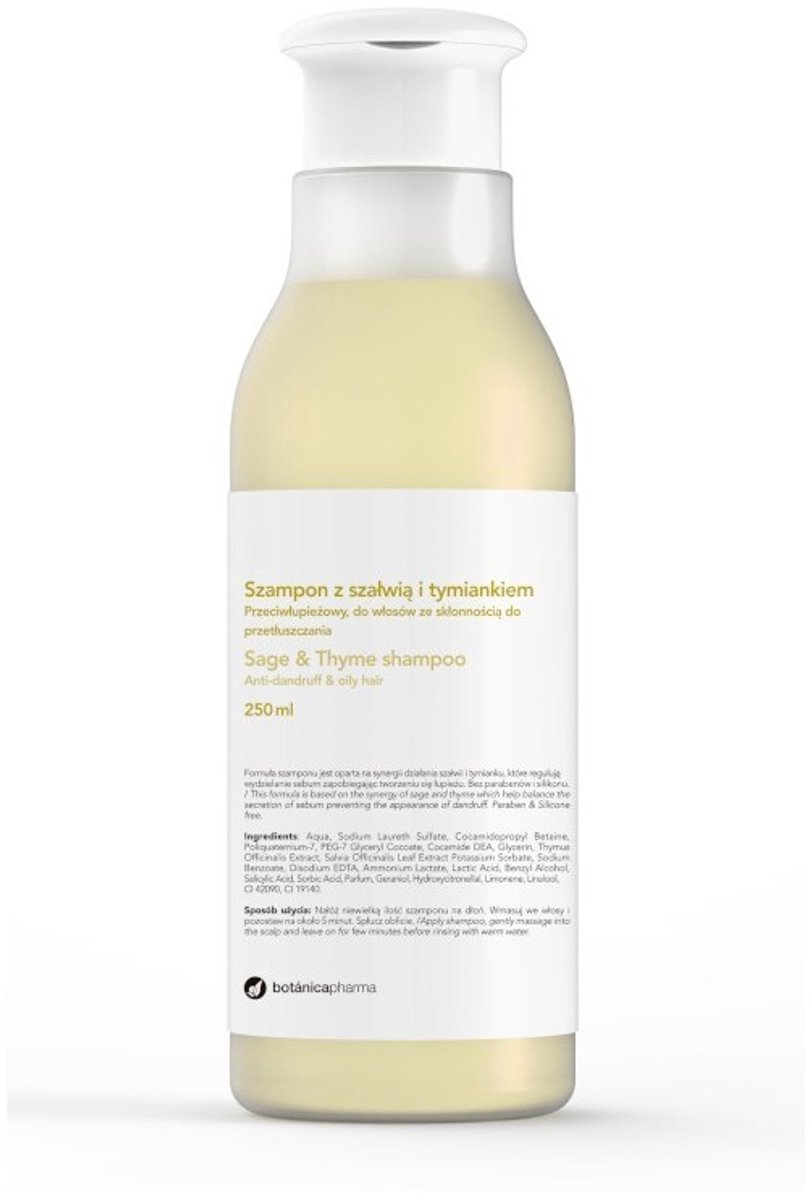 Botanicapharma - Sage & Thyme Shampoo Anti-Dandrins Shampoo For Oily Hair Sage And Thyme 250Ml