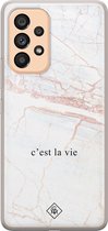 Casimoda® hoesje - Geschikt voor Samsung A53 - C'est La Vie - Backcover - Siliconen/TPU - Bruin/beige