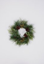 Krans Pine - topkwaliteit decoratie - Groen - zijden tak - 30 cm rond