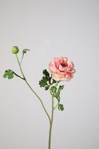 Kunstbloem Ranonkel - topkwaliteit decoratie - Roze - zijden tak - 71 cm hoog