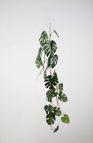 Kunstblad Monstera - topkwaliteit decoratie - Groen - zijden tak - 105 cm hoog