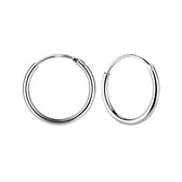 Zilveren oorbellen | Oorringen  | Zilveren oorringen, 16 mm plain