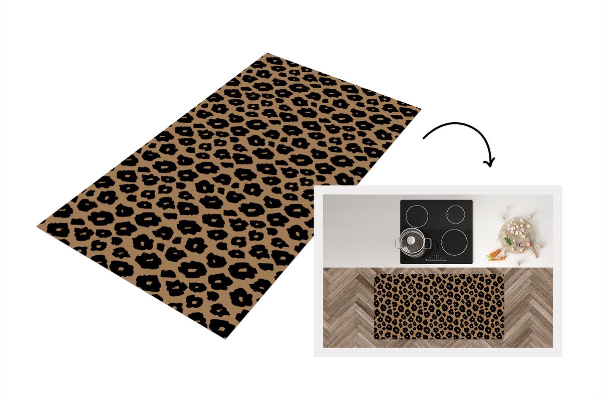 KitchenYeah Keukenloper - Loper keuken - Patroon - Jaguar - Stippen - 120x60 cm - Keukenloper vinyl Multicolor