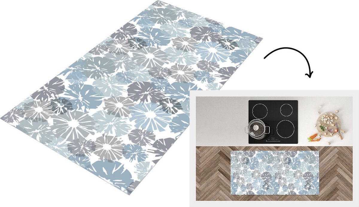 KitchenYeah Keukenloper - Loper keuken - Bloemen - Abstract - Patroon - 120x60 cm - Keukenloper vinyl Multicolor