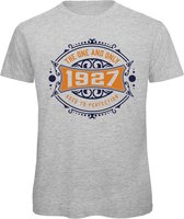 1927 The One And Only | Feest Kado T-Shirt Heren - Dames | Donker Blauw - Goud | Perfect Verjaardag Cadeau Shirt | Grappige Spreuken - Zinnen - Teksten | Maat S