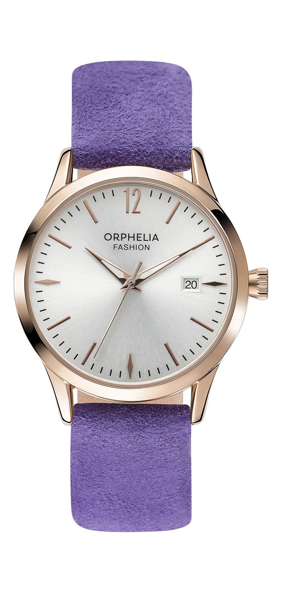Orphelia Suede OF711820 Horloge - Leer - Paars - Ø 36 mm