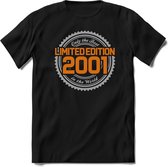 2001 Limited Edition | Feest Kado T-Shirt Heren - Dames | Zilver - Goud | Perfect Verjaardag Cadeau Shirt | Grappige Spreuken - Zinnen - Teksten | Maat XL