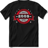 2009 Premium Quality | Feest Kado T-Shirt Heren - Dames | Rood - Zilver | Perfect Verjaardag Cadeau Shirt | Grappige Spreuken - Zinnen - Teksten | Maat 3XL