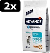 2x ADVANCE KITTEN CHICKEN/RICE 10KG