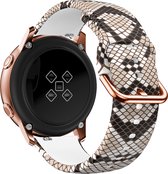 Strap-it Smartwatch bandje 20mm - Slangen print bandje geschikt voor Samsung Galaxy Watch 3 41mm / Galaxy Watch 42mm / Galaxy Watch Active & Active2 40 & 44mm / Galaxy Watch 4 - Cl