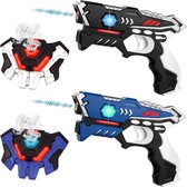 2 laserpistolen + 2 lasergame waterdamp vesten - KidsTag laserguns voor kinderen vanaf 6 jaar