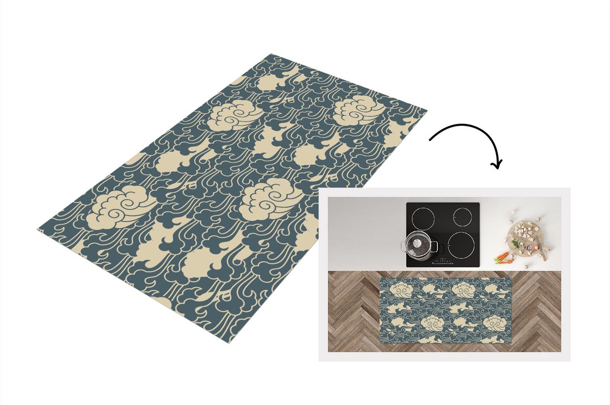 KitchenYeah Keukenloper - Loper keuken - Design - Noors - Wolken - Keukenloper vinyl multicolor, foto 7