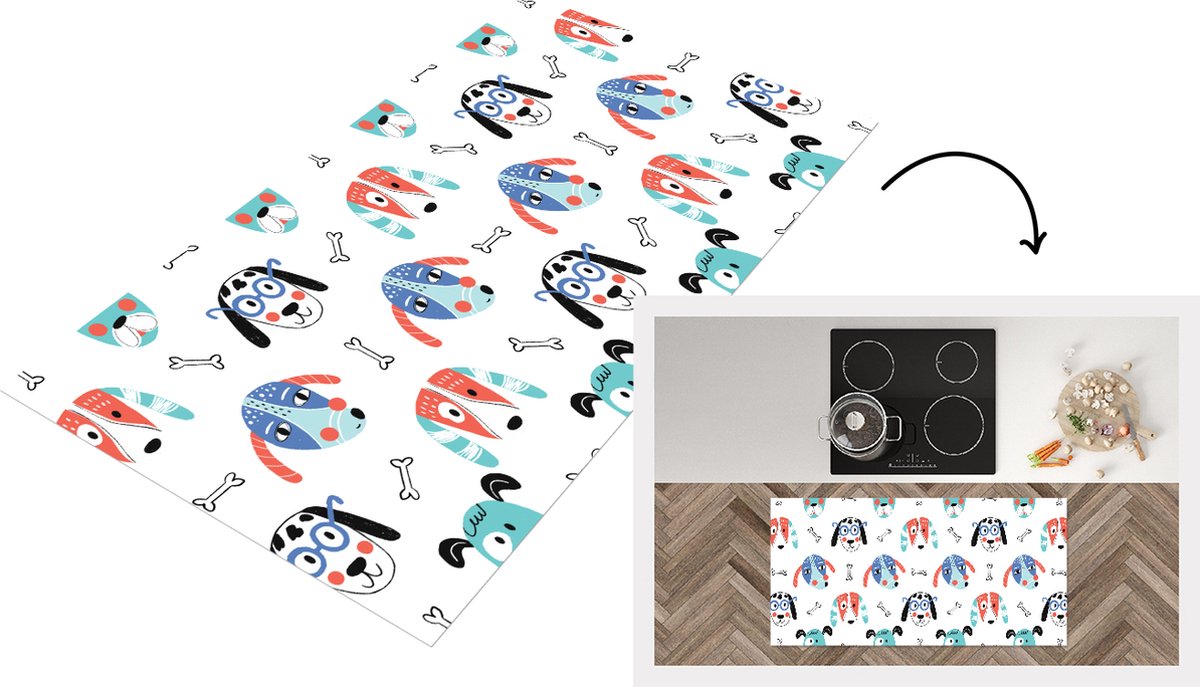 KitchenYeah Keukenloper - Loper keuken - Jongens - Patronen - Hond - Keukenloper vinyl multicolor, foto 3