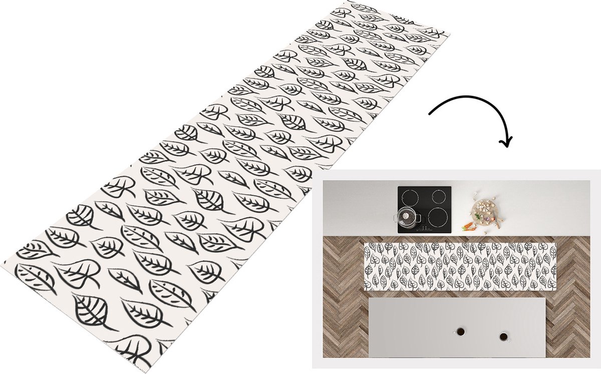 KitchenYeah Keukenloper - Loper keuken - Patronen - Bladeren - Design - 240x60 cm - Keukenloper vinyl Multicolor