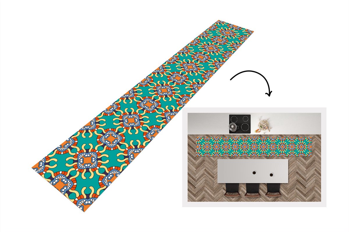 KitchenYeah Keukenloper - Loper keuken - Patronen - Abstract - Groen - Keukenloper vinyl, foto 5