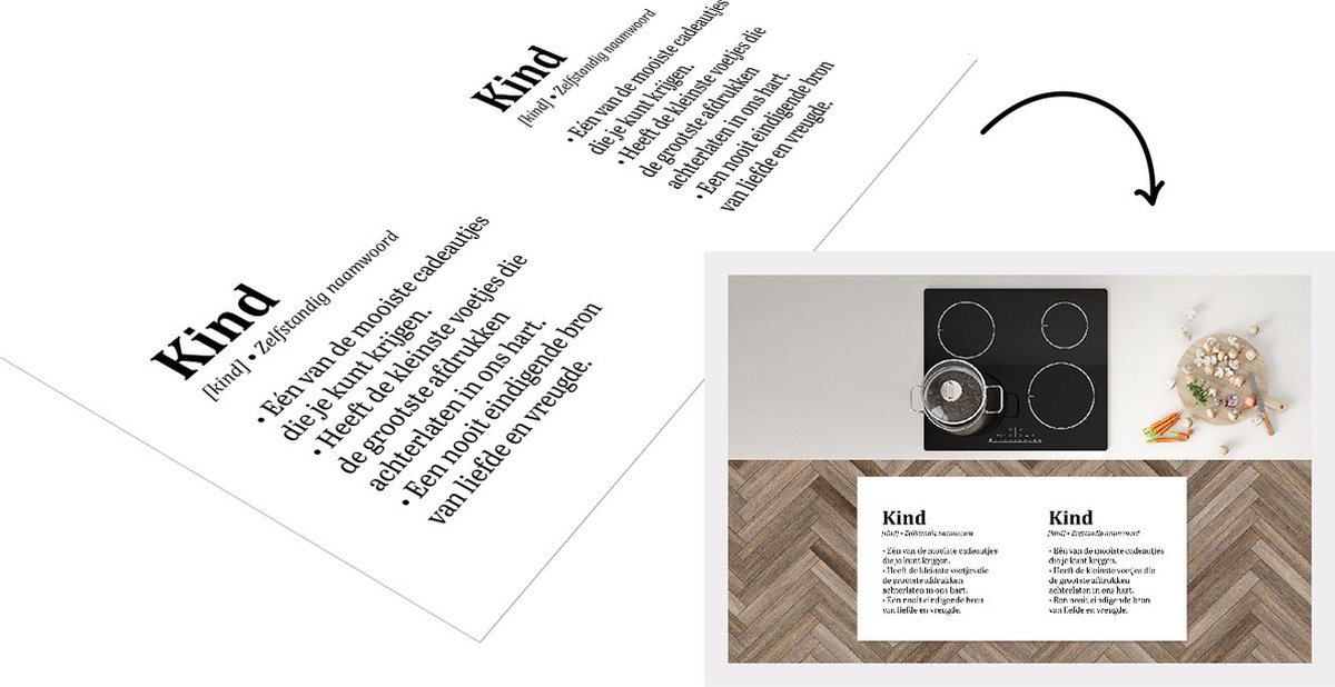 KitchenYeah Keukenloper - Loper keuken - Quotes - Kind - Woordenboek - Definitie - Spreuken - Betekenis - 120x60 cm - Keukenloper vinyl Multicolor