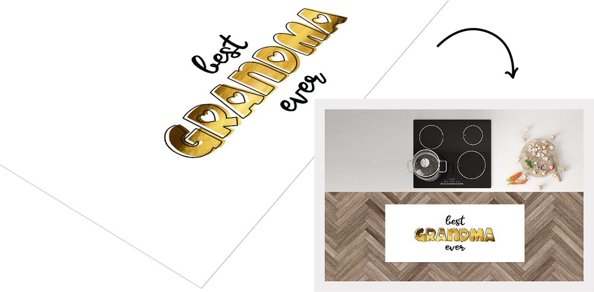 KitchenYeah Keukenloper - Loper keuken - Spreuken - Quotes Best Grandma Ever - Oma - Moederdag cadeautjes - 120x50 cm - Keukenloper vinyl multicolor