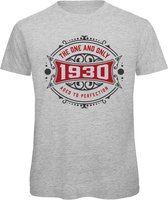 1930 The One And Only | Feest Kado T-Shirt Heren - Dames | Antraciet - Donker Rood | Perfect Verjaardag Cadeau Shirt | Grappige Spreuken - Zinnen - Teksten | Maat XL