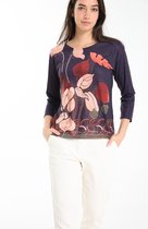 Cassis Dames T-shirt met bloemenprint - T-shirt - Maat 42