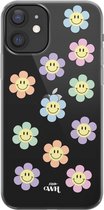 iPhone 12 Case - Smiley Flowers Pastel - xoxo Wildhearts Transparant Case