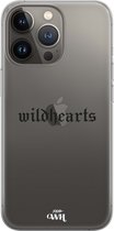 Transparante case geschikt voor iPhone 13 Pro Max hoesje - Doorzichtig hoesje Wildhearts Black - iPhone Transparant Case - Transparant beschermhoes