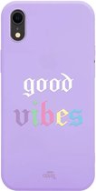 iPhone XR - Good Vibes Purple - iPhone Rainbow Quotes Case