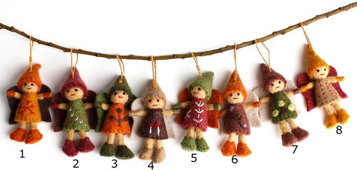Vilten hanger fee aardetinten 10cm - NR 8
