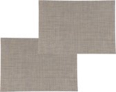 Set van 4x stuks placemats beige uni - texaline - 50 x 35 cm - Onderleggers