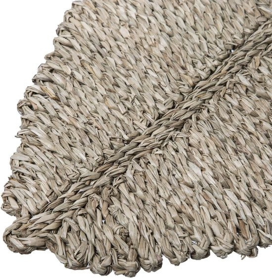 Set de 12 sets de table ronds jonc de mer naturel - 48 x 33 cm - Sous-verres de table