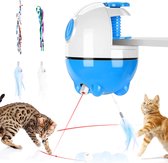 Interactief kattenspeelgoed systeem laser en veer 360° draaibaar kattenspeeltjes kat poes