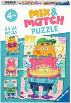 Puzzel 3x24 stukjes Grappige monsters