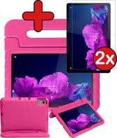 Lenovo Tab P11 Hoes Kinder Hoesje Kids Case Met 2x Screenprotector Glas - Lenovo Tab P11 Hoes Kindvriendelijk (11 inch) - Roze