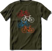 Amsterdam Bike City T-Shirt | Souvenirs Holland Kleding | Dames / Heren / Unisex Koningsdag shirt | Grappig Nederland Fiets Land Cadeau | - Leger Groen - M