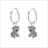 Aramat jewels ® - Mini oorringetjes koala 12x1,2mm 925 zilver kind
